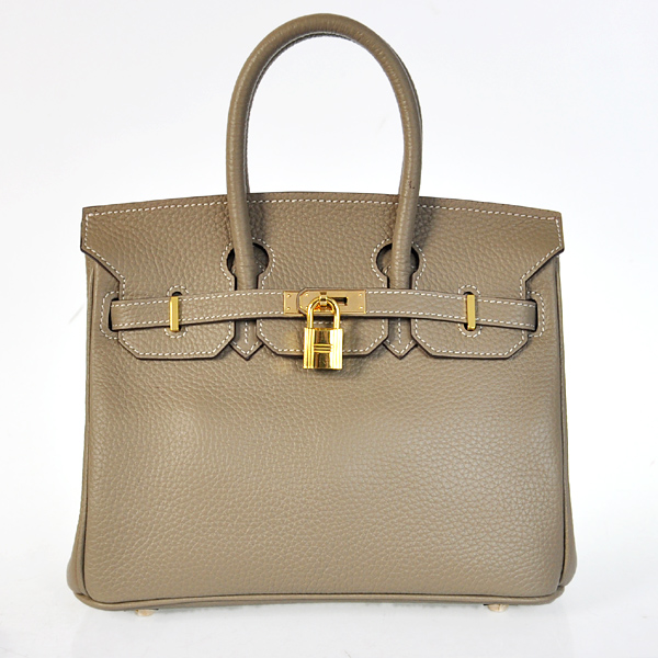 H25LSDGG Hermes Birkin 25CM pelle clemence in grigio scuro con G